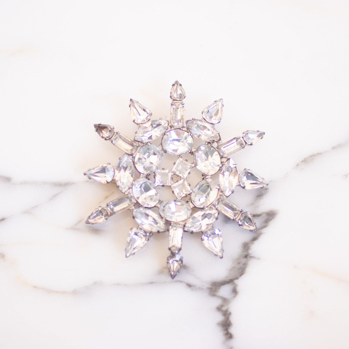 Vintage Art Deco Large Diamante Medallion Brooch