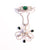 Vintage Art Deco Emerald Green and Diamante Crystal Charm Brooch