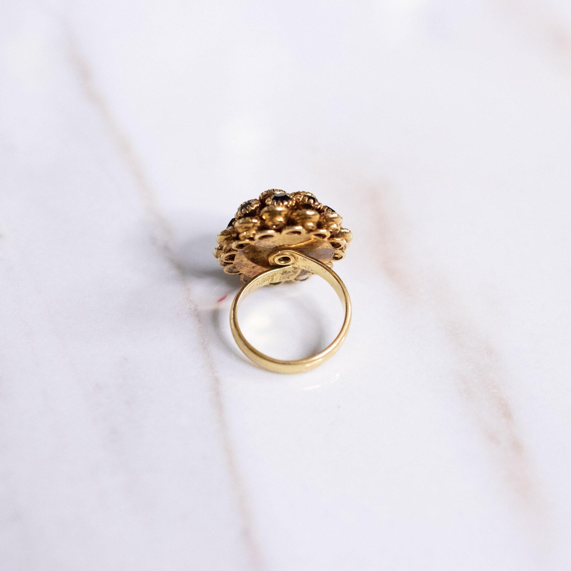 Vintage Black Rhinestone Cluster Cocktail Ring by West Germany - Vintage Meet Modern Vintage Jewelry - Chicago, Illinois - #oldhollywoodglamour #vintagemeetmodern #designervintage #jewelrybox #antiquejewelry #vintagejewelry