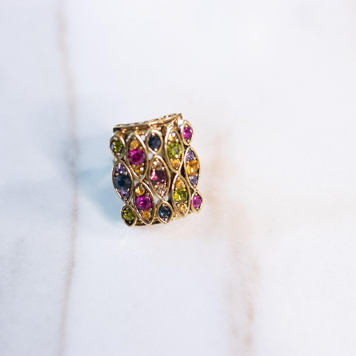 Vintage Colorful Rhinestone Statement Ring
