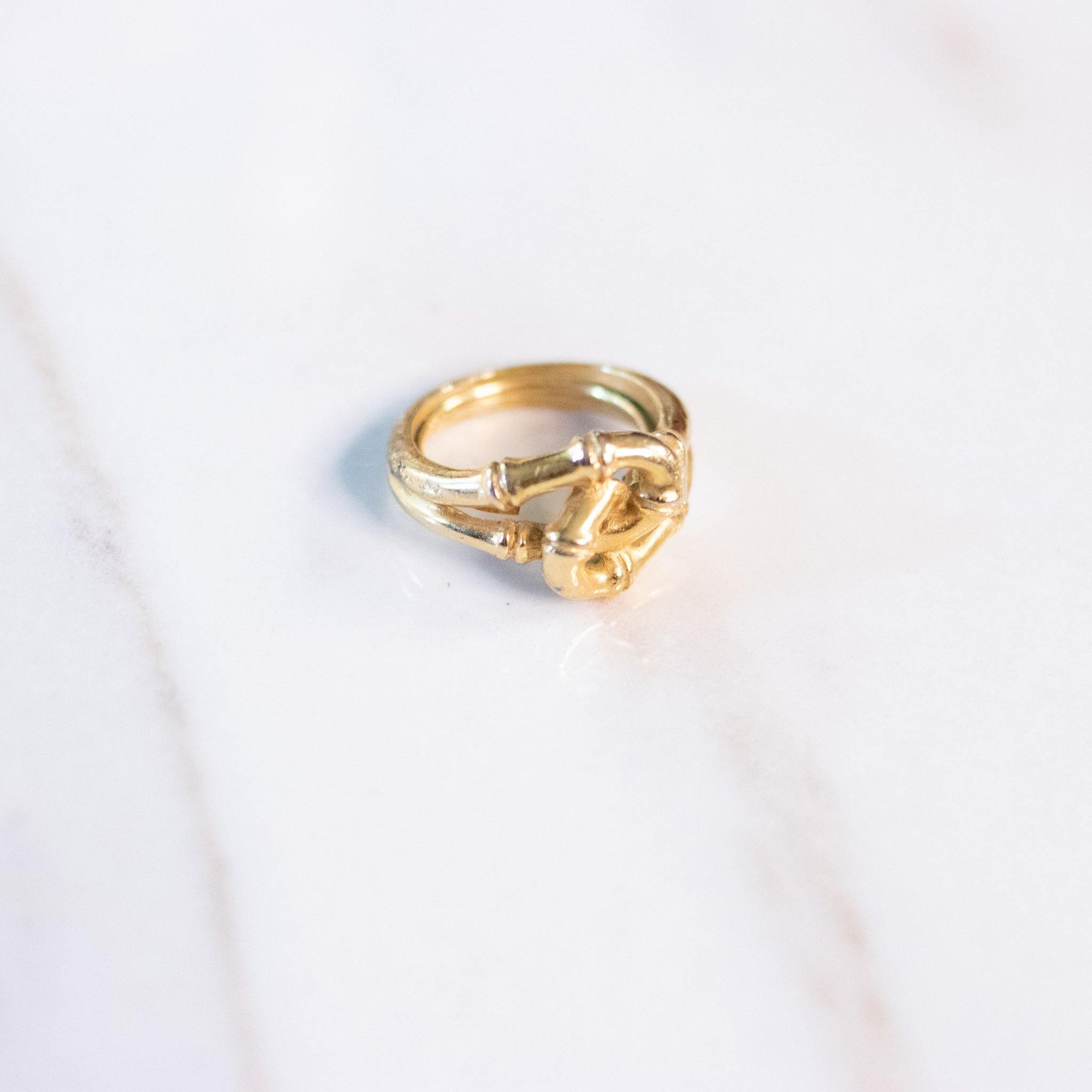 Vintage Crown Trifari Bamboo Knot Ring by Crown Trifari - Vintage Meet Modern Vintage Jewelry - Chicago, Illinois - #oldhollywoodglamour #vintagemeetmodern #designervintage #jewelrybox #antiquejewelry #vintagejewelry