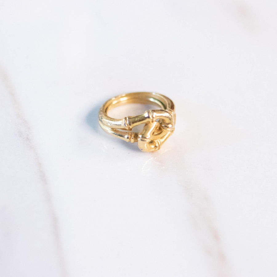 Vintage Crown Trifari Bamboo Knot Ring by Crown Trifari - Vintage Meet Modern Vintage Jewelry - Chicago, Illinois - #oldhollywoodglamour #vintagemeetmodern #designervintage #jewelrybox #antiquejewelry #vintagejewelry