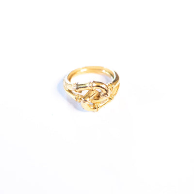 Vintage Crown Trifari Bamboo Knot Ring by Crown Trifari - Vintage Meet Modern Vintage Jewelry - Chicago, Illinois - #oldhollywoodglamour #vintagemeetmodern #designervintage #jewelrybox #antiquejewelry #vintagejewelry