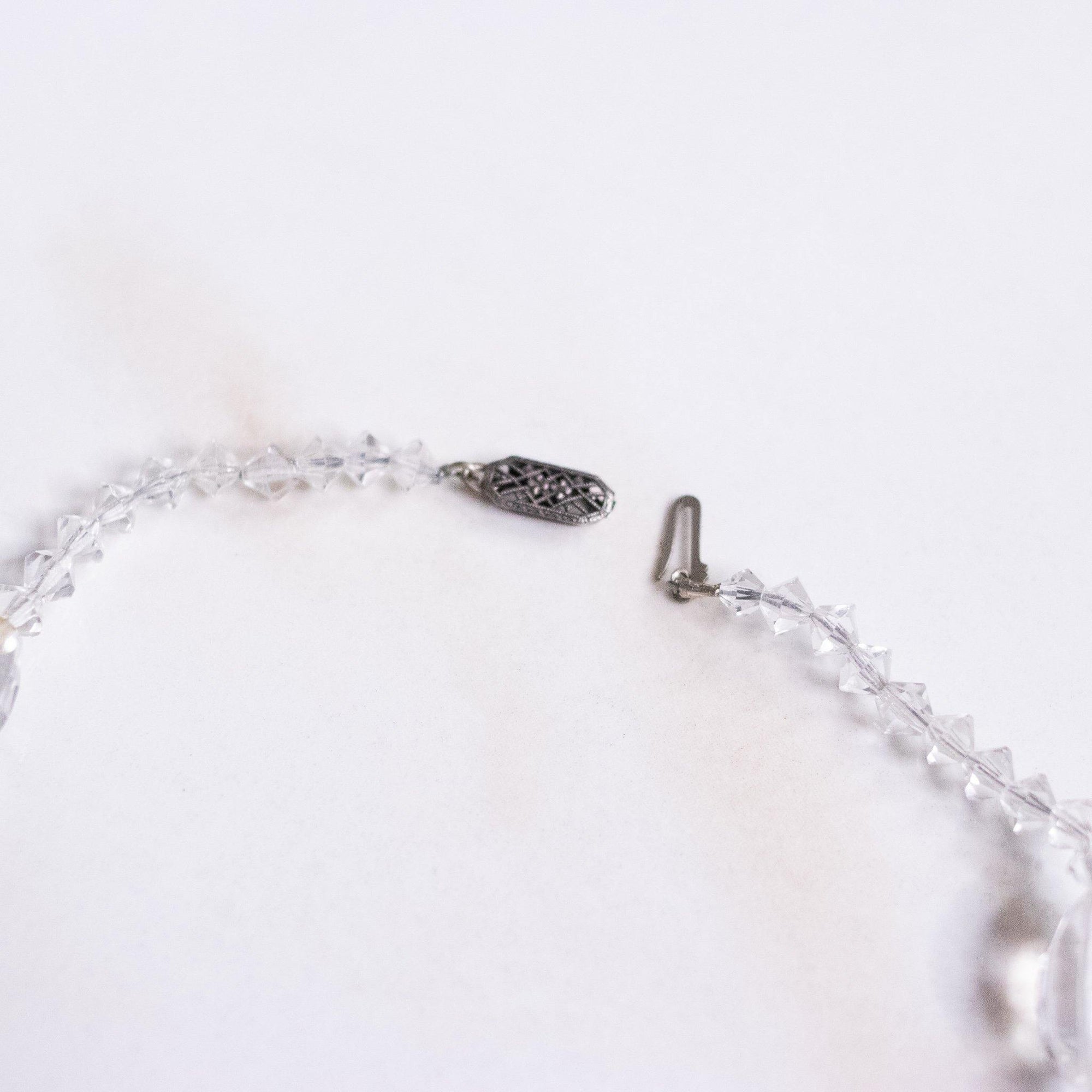 Vintage Czech Etched Cut Crystal Beaded Necklace by Czech - Vintage Meet Modern Vintage Jewelry - Chicago, Illinois - #oldhollywoodglamour #vintagemeetmodern #designervintage #jewelrybox #antiquejewelry #vintagejewelry