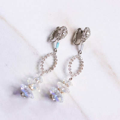 Vintage Faceted Aurora Borealis Dangling Statement Earrings by Unsigned Beauty - Vintage Meet Modern Vintage Jewelry - Chicago, Illinois - #oldhollywoodglamour #vintagemeetmodern #designervintage #jewelrybox #antiquejewelry #vintagejewelry