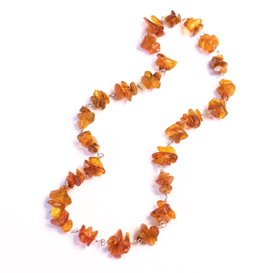 Vintage Genuine Baltic Amber Nugget Necklace by Made in Poland - Vintage Meet Modern Vintage Jewelry - Chicago, Illinois - #oldhollywoodglamour #vintagemeetmodern #designervintage #jewelrybox #antiquejewelry #vintagejewelry