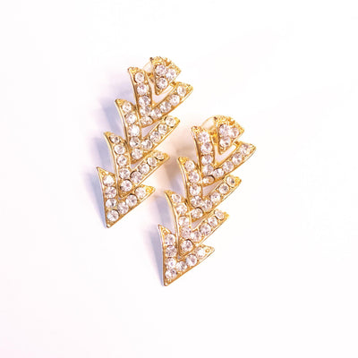 Vintage Glam “V” Style with Diamante Rhinestone Statement Earrings by Swarovski - Vintage Meet Modern Vintage Jewelry - Chicago, Illinois - #oldhollywoodglamour #vintagemeetmodern #designervintage #jewelrybox #antiquejewelry #vintagejewelry