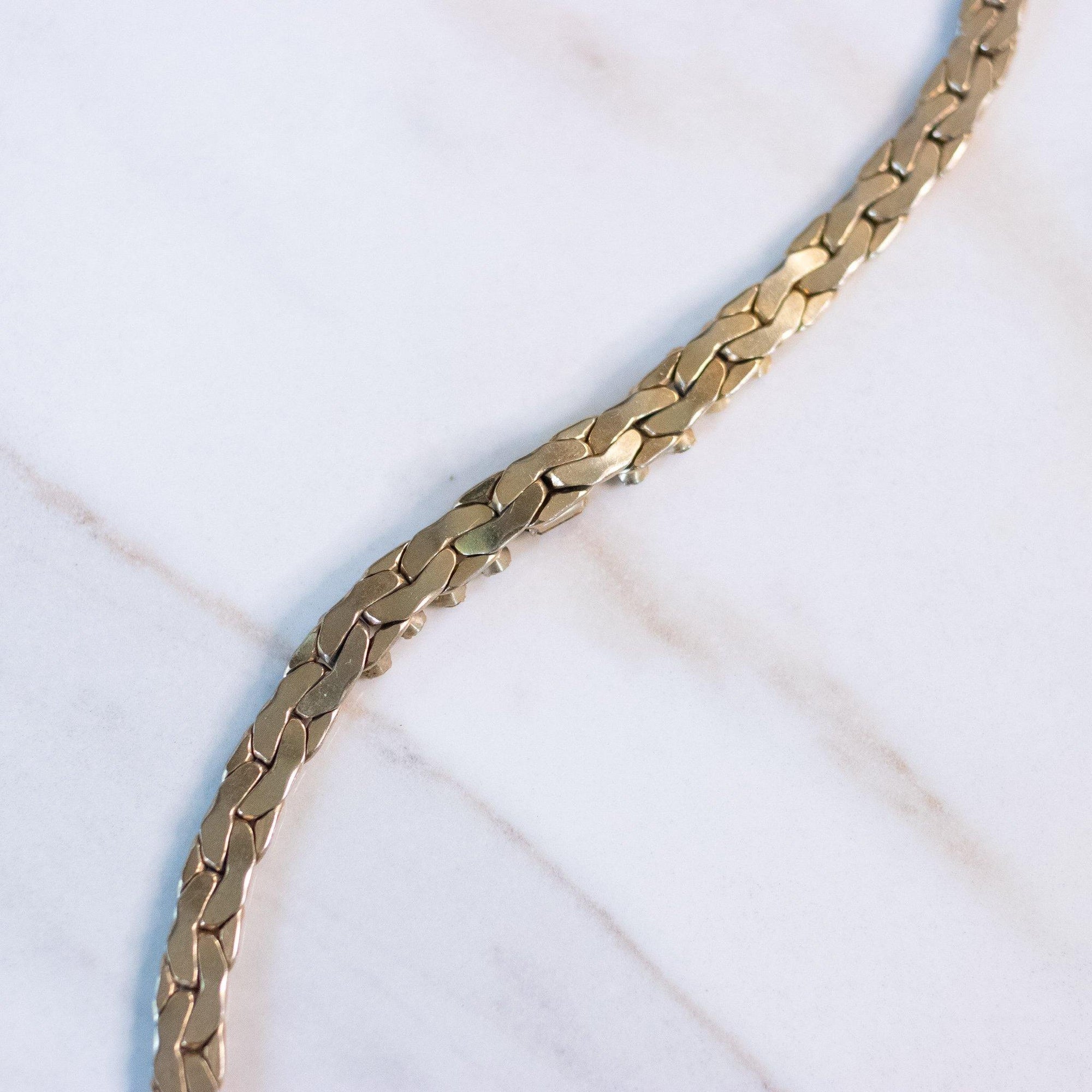 Vintage Kafin NY Gold Choker Necklace with Emerald and Diamante Rhinestones by Kafin NY - Vintage Meet Modern Vintage Jewelry - Chicago, Illinois - #oldhollywoodglamour #vintagemeetmodern #designervintage #jewelrybox #antiquejewelry #vintagejewelry