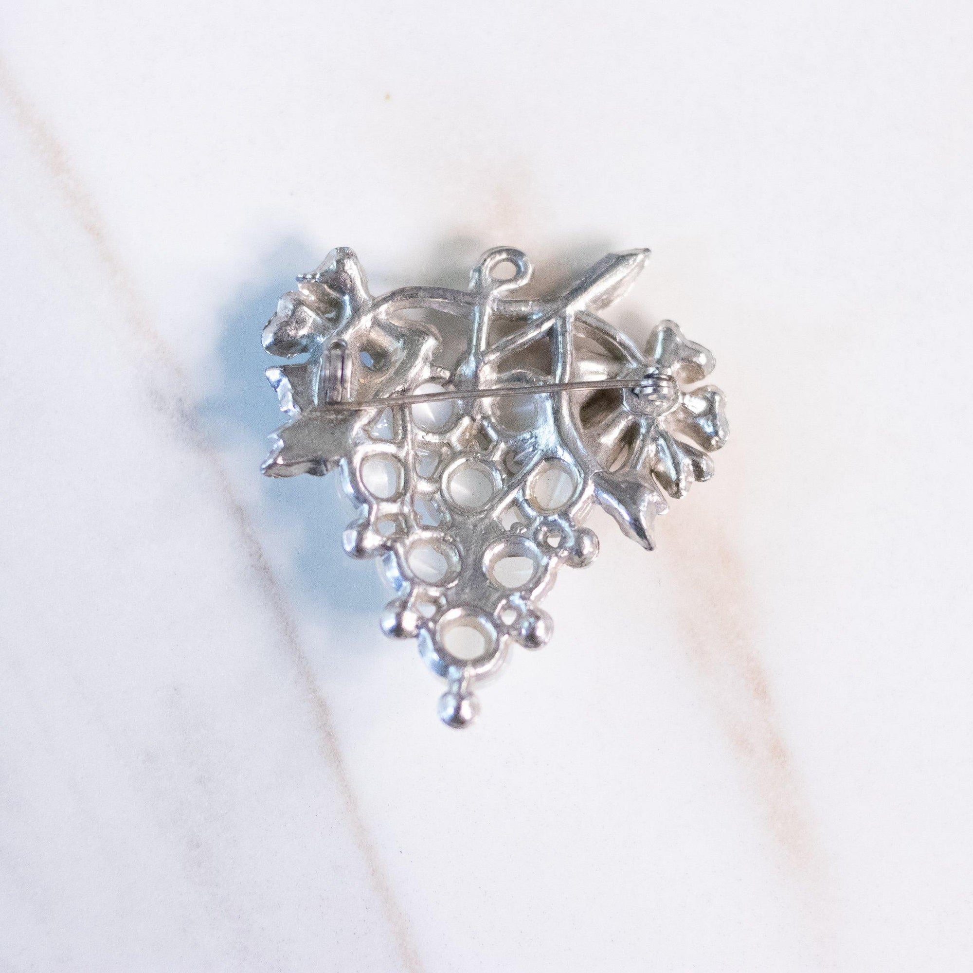 Vintage Moonglow and Diamante Rhinestone Brooch by Unsigned Beauty - Vintage Meet Modern Vintage Jewelry - Chicago, Illinois - #oldhollywoodglamour #vintagemeetmodern #designervintage #jewelrybox #antiquejewelry #vintagejewelry