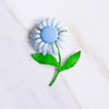 Vintage Retro Blue Painted Enamel Metal Daisy Brooch by Unsigned Beauty - Vintage Meet Modern Vintage Jewelry - Chicago, Illinois - #oldhollywoodglamour #vintagemeetmodern #designervintage #jewelrybox #antiquejewelry #vintagejewelry