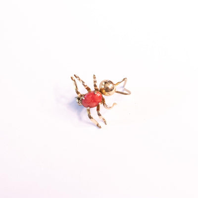 Vintage Spider Petite Scatter Pin with Coral Body by Unsigned Beauty - Vintage Meet Modern Vintage Jewelry - Chicago, Illinois - #oldhollywoodglamour #vintagemeetmodern #designervintage #jewelrybox #antiquejewelry #vintagejewelry