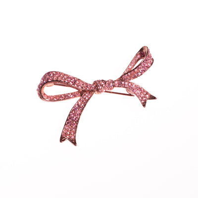 Vintage KJL Pink Rhinestone Ribbon Bow Brooch by Kenneth Jay Lane - Vintage Meet Modern Vintage Jewelry - Chicago, Illinois - #oldhollywoodglamour #vintagemeetmodern #designervintage #jewelrybox #antiquejewelry #vintagejewelry