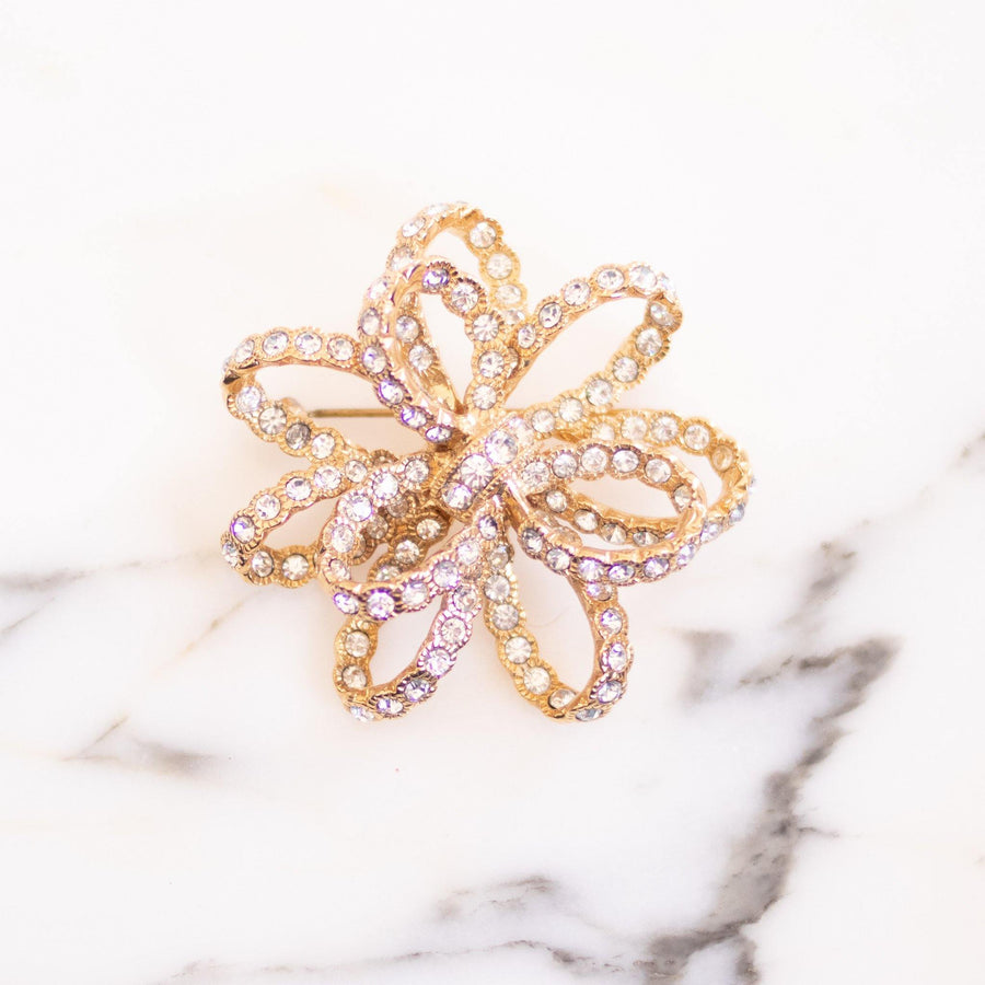 Vintage Nolan Miller Diamante Ribbon Bow by Nolan Miller - Vintage Meet Modern Vintage Jewelry - Chicago, Illinois - #oldhollywoodglamour #vintagemeetmodern #designervintage #jewelrybox #antiquejewelry #vintagejewelry