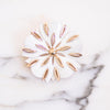 Vintage Crown Trifari White and Gold Flower Brooch by Crown Trifari - Vintage Meet Modern Vintage Jewelry - Chicago, Illinois - #oldhollywoodglamour #vintagemeetmodern #designervintage #jewelrybox #antiquejewelry #vintagejewelry