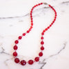 Vintage Art Deco Era Czech Red and Clear Cut Faceted Crystal Bead Necklace by Czech - Vintage Meet Modern Vintage Jewelry - Chicago, Illinois - #oldhollywoodglamour #vintagemeetmodern #designervintage #jewelrybox #antiquejewelry #vintagejewelry