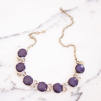 Vintage Coro Purple Moonglow Thermoset Lucite Necklace by Coro - Vintage Meet Modern Vintage Jewelry - Chicago, Illinois - #oldhollywoodglamour #vintagemeetmodern #designervintage #jewelrybox #antiquejewelry #vintagejewelry