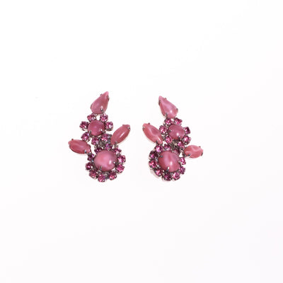 Vintage Pink Rhinestone Statement Earrings by Unsigned Beauty - Vintage Meet Modern Vintage Jewelry - Chicago, Illinois - #oldhollywoodglamour #vintagemeetmodern #designervintage #jewelrybox #antiquejewelry #vintagejewelry