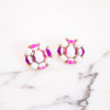 Vintage White with Pink and Purple Cluster Bead Statement Earrings by Unsigned Beauty - Vintage Meet Modern Vintage Jewelry - Chicago, Illinois - #oldhollywoodglamour #vintagemeetmodern #designervintage #jewelrybox #antiquejewelry #vintagejewelry
