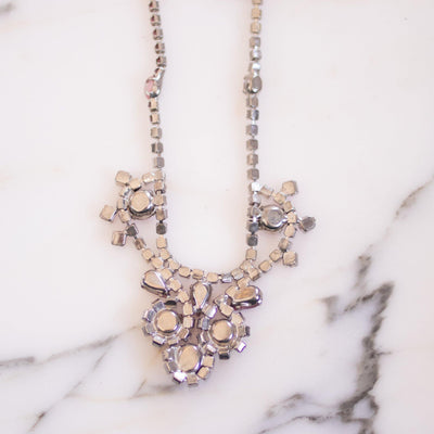Vintage Pink Rhinestone Statement Necklace by Unsigned Beauty - Vintage Meet Modern Vintage Jewelry - Chicago, Illinois - #oldhollywoodglamour #vintagemeetmodern #designervintage #jewelrybox #antiquejewelry #vintagejewelry