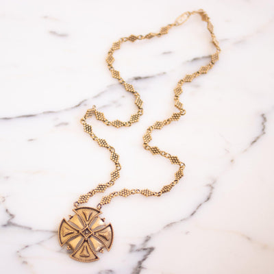 Vintage Yves Saint Laurent Maltese Cross Statement Necklace by Yves Saint Laurent - Vintage Meet Modern Vintage Jewelry - Chicago, Illinois - #oldhollywoodglamour #vintagemeetmodern #designervintage #jewelrybox #antiquejewelry #vintagejewelry