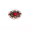 Vintage Czech Brooch with Red Cabochon and Royal Colored Rhinestones by Czech - Vintage Meet Modern Vintage Jewelry - Chicago, Illinois - #oldhollywoodglamour #vintagemeetmodern #designervintage #jewelrybox #antiquejewelry #vintagejewelry