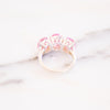 Vintage Pink Oval CZ Three Stone Ring by Sterling Silver - Vintage Meet Modern Vintage Jewelry - Chicago, Illinois - #oldhollywoodglamour #vintagemeetmodern #designervintage #jewelrybox #antiquejewelry #vintagejewelry