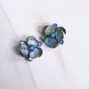 Vintage Judy Lee Pressed Glass and Blue Green Aurora Borealis Rhinestone Statement Earrings by Judy Lee - Vintage Meet Modern Vintage Jewelry - Chicago, Illinois - #oldhollywoodglamour #vintagemeetmodern #designervintage #jewelrybox #antiquejewelry #vintagejewelry