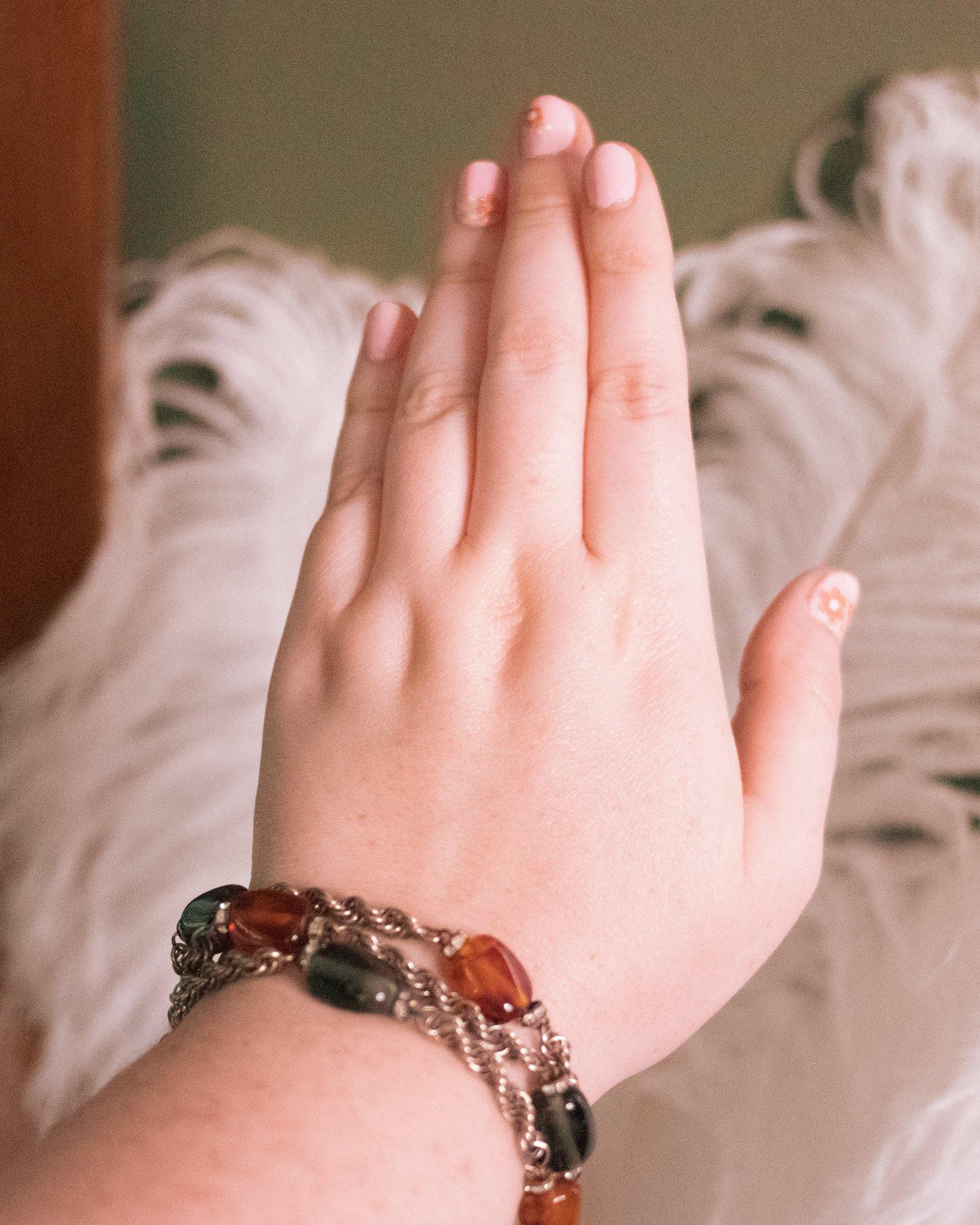 Vintage Vogue Bijoux Amber and Smokey Glass with Rhinestones Multi-Chain Bracelet by Vogue Bijoux - Vintage Meet Modern Vintage Jewelry - Chicago, Illinois - #oldhollywoodglamour #vintagemeetmodern #designervintage #jewelrybox #antiquejewelry #vintagejewelry