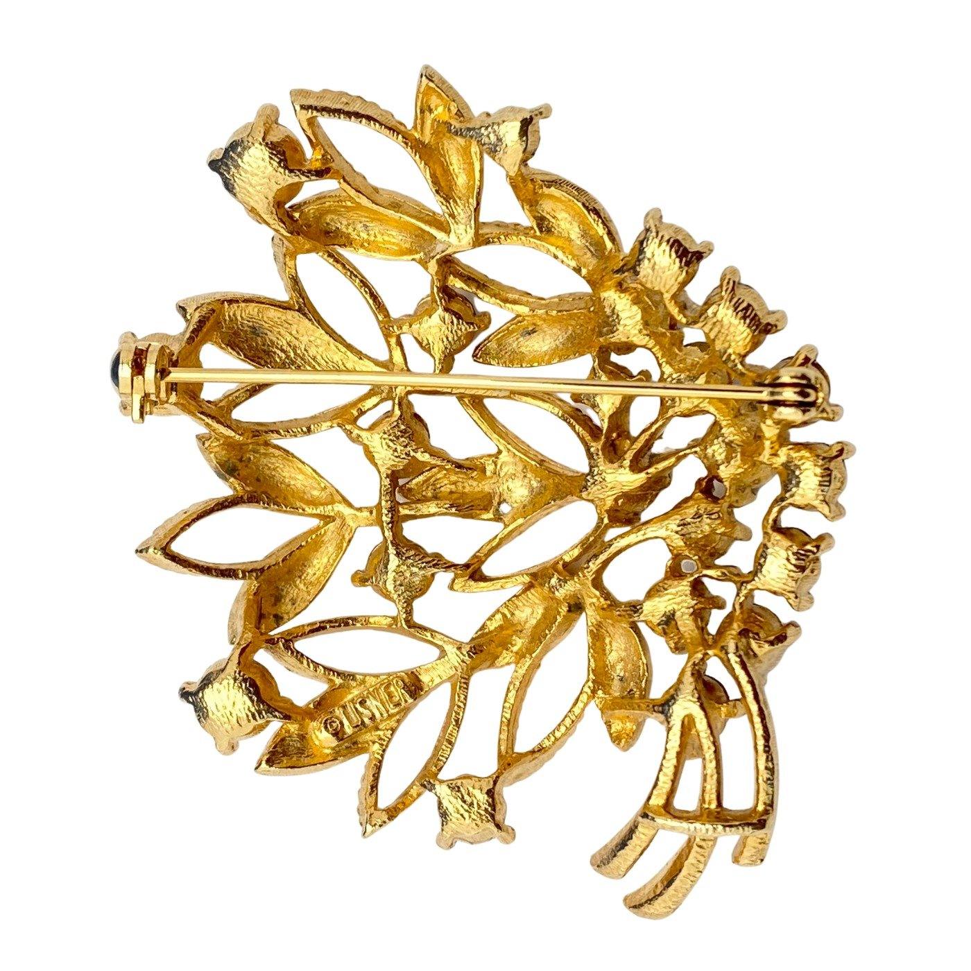 Vintage Lisner Light and Dark Blue Rhinestone Brooch by Lisner - Vintage Meet Modern Vintage Jewelry - Chicago, Illinois - #oldhollywoodglamour #vintagemeetmodern #designervintage #jewelrybox #antiquejewelry #vintagejewelry