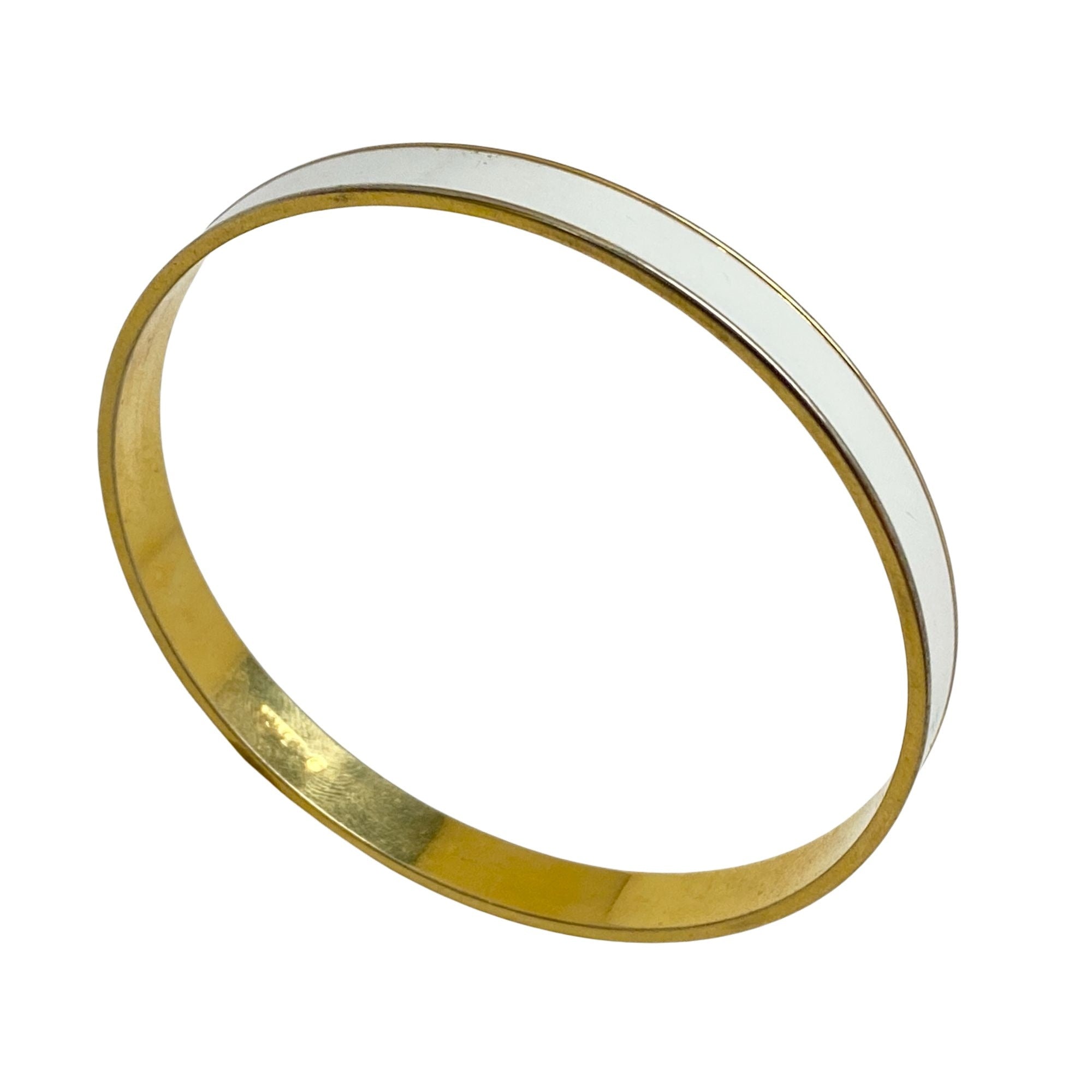 Vintage Monet Gold and Cream Enamel Bangle Bracelet by Monet - Vintage Meet Modern Vintage Jewelry - Chicago, Illinois - #oldhollywoodglamour #vintagemeetmodern #designervintage #jewelrybox #antiquejewelry #vintagejewelry