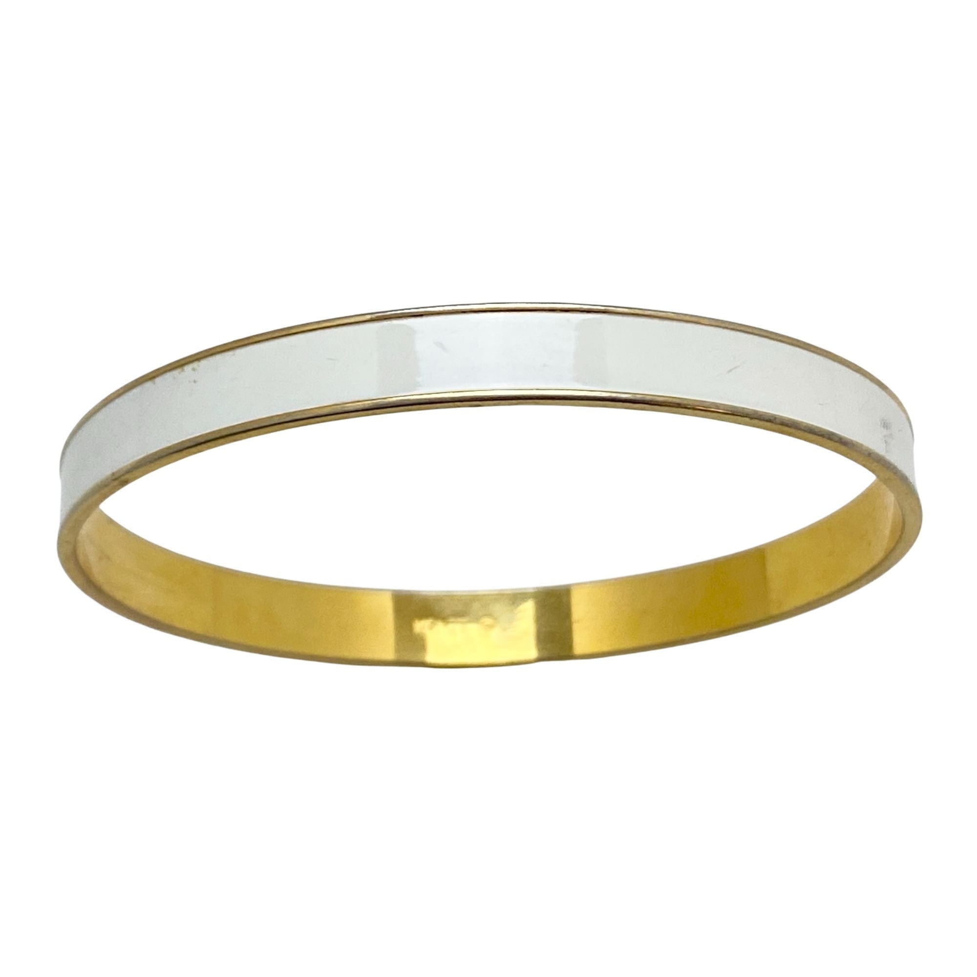 Vintage Monet Gold and Cream Enamel Bangle Bracelet by Monet - Vintage Meet Modern Vintage Jewelry - Chicago, Illinois - #oldhollywoodglamour #vintagemeetmodern #designervintage #jewelrybox #antiquejewelry #vintagejewelry