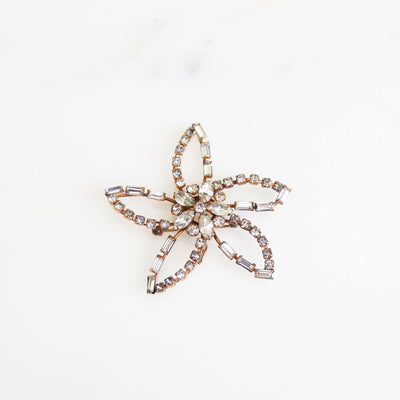 Vintage Phyllis Rhinestone Flower Brooch, Pendant, Gold Filled by Phyllis - Vintage Meet Modern Vintage Jewelry - Chicago, Illinois - #oldhollywoodglamour #vintagemeetmodern #designervintage #jewelrybox #antiquejewelry #vintagejewelry