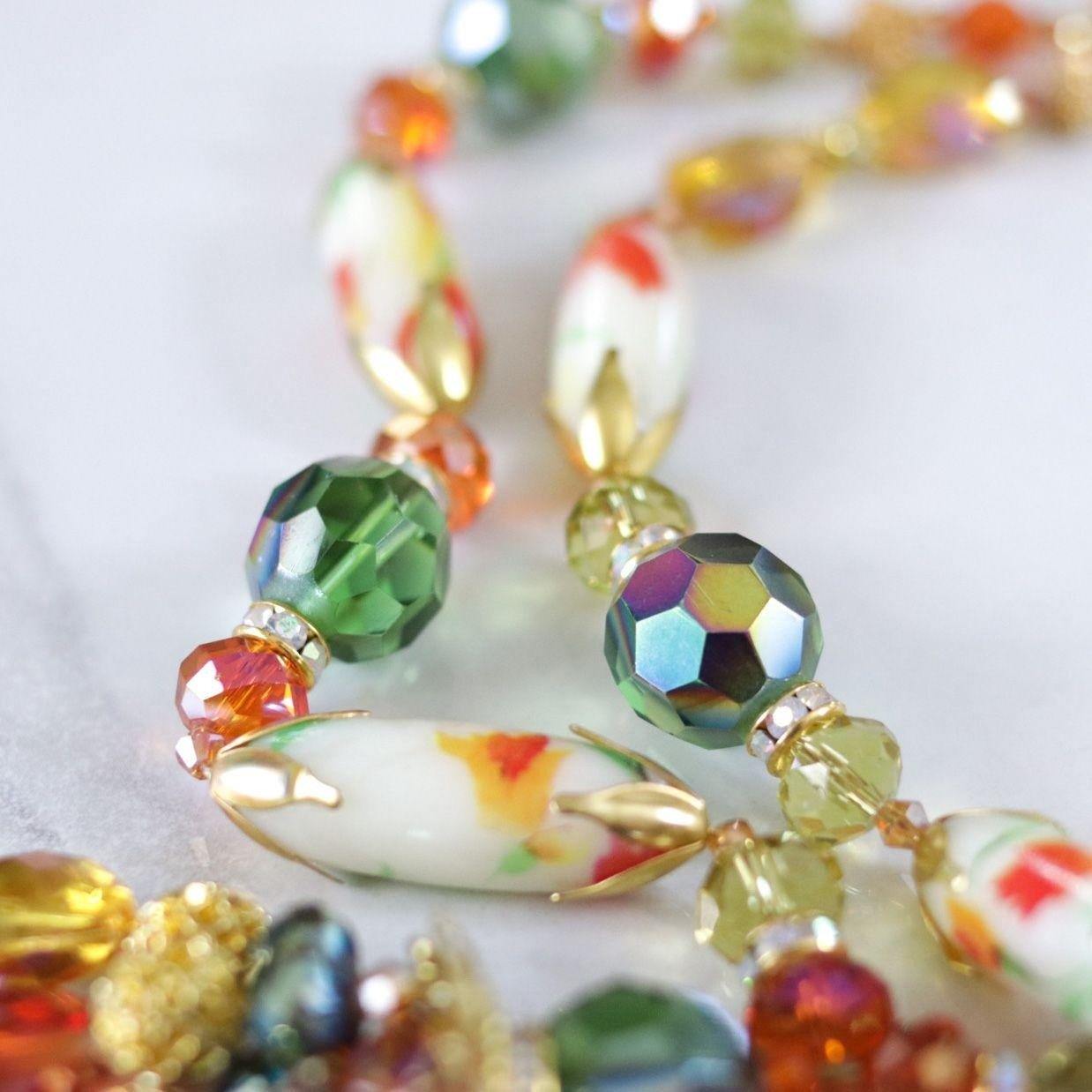 Vintage Vendome Art Glass Tassel Necklace by Vendome - Vintage Meet Modern Vintage Jewelry - Chicago, Illinois - #oldhollywoodglamour #vintagemeetmodern #designervintage #jewelrybox #antiquejewelry #vintagejewelry