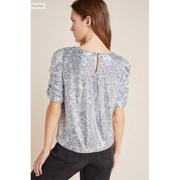 Anthropologie Marie Sequined Blouse by Anthropologie - Vintage Meet Modern Vintage Jewelry - Chicago, Illinois - #oldhollywoodglamour #vintagemeetmodern #designervintage #jewelrybox #antiquejewelry #vintagejewelry