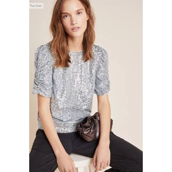 Anthropologie Marie Sequined Blouse by Anthropologie - Vintage Meet Modern Vintage Jewelry - Chicago, Illinois - #oldhollywoodglamour #vintagemeetmodern #designervintage #jewelrybox #antiquejewelry #vintagejewelry