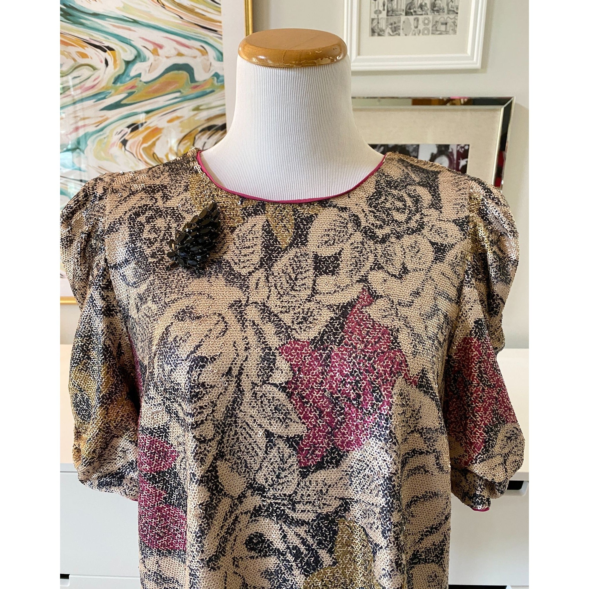Anthropologie Marie Sequined Blouse by Anthropologie - Vintage Meet Modern Vintage Jewelry - Chicago, Illinois - #oldhollywoodglamour #vintagemeetmodern #designervintage #jewelrybox #antiquejewelry #vintagejewelry