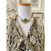 J.Crew Snakeskin Animal Print Pussy Bow Blouse by J.Crew - Vintage Meet Modern Vintage Jewelry - Chicago, Illinois - #oldhollywoodglamour #vintagemeetmodern #designervintage #jewelrybox #antiquejewelry #vintagejewelry