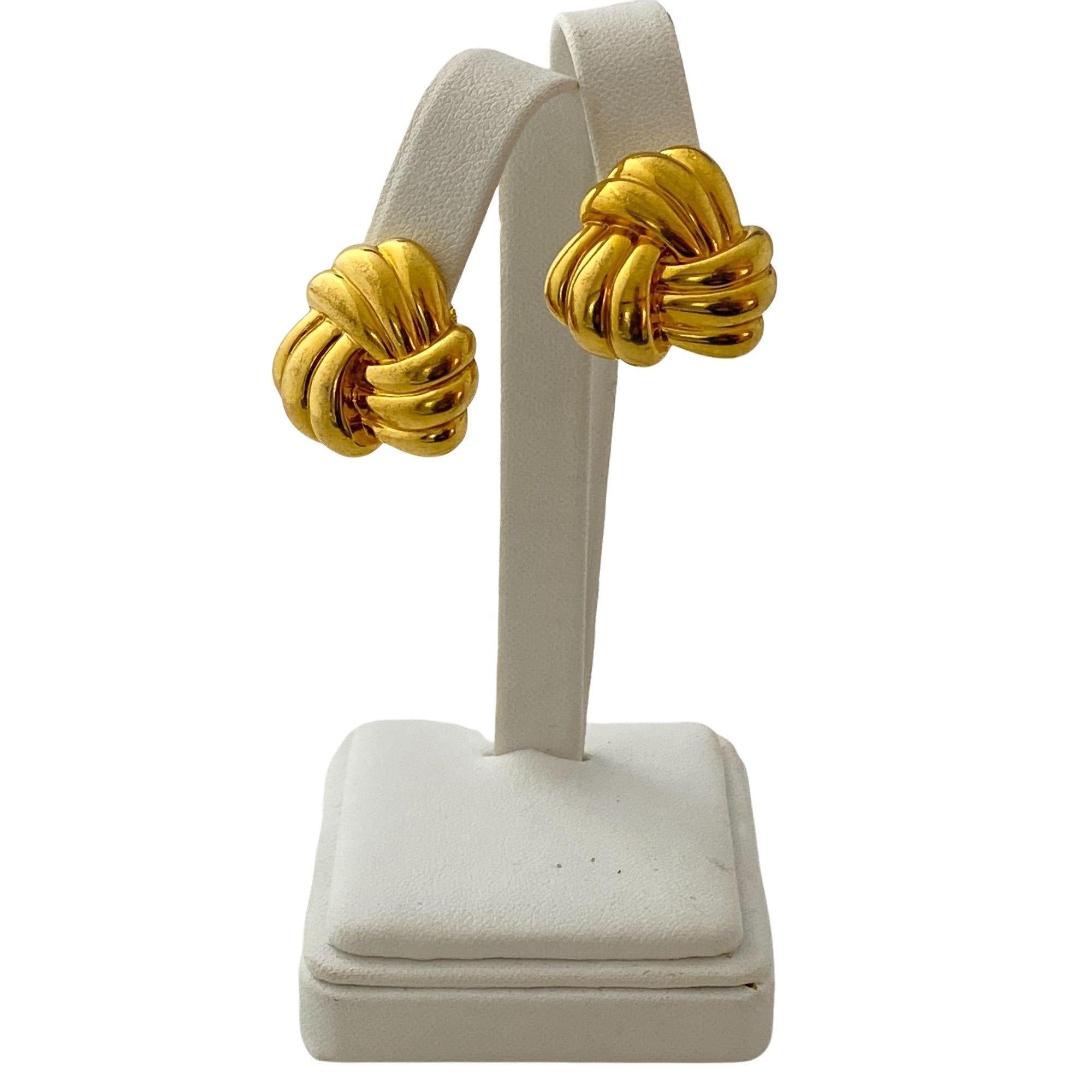 Vintage Napier Gold Knot Statement Earrings by Napier - Vintage Meet Modern Vintage Jewelry - Chicago, Illinois - #oldhollywoodglamour #vintagemeetmodern #designervintage #jewelrybox #antiquejewelry #vintagejewelry