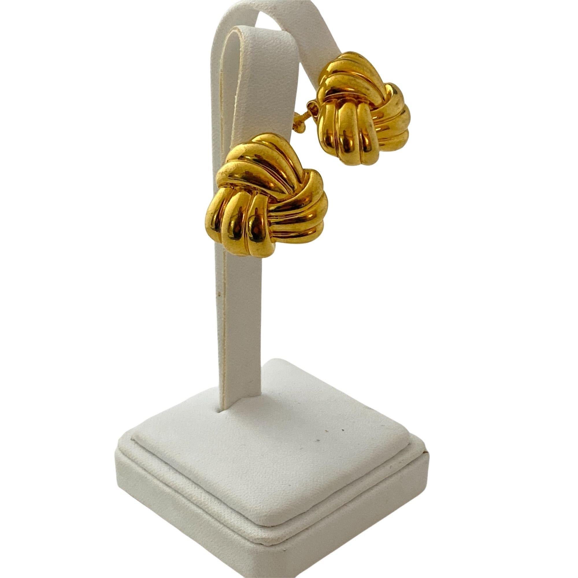 Vintage Napier Gold Knot Statement Earrings by Napier - Vintage Meet Modern Vintage Jewelry - Chicago, Illinois - #oldhollywoodglamour #vintagemeetmodern #designervintage #jewelrybox #antiquejewelry #vintagejewelry