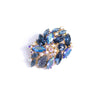 Vintage Blue and Aurora Borealis Rhinestone Brooch by Unsigned Beauty - Vintage Meet Modern Vintage Jewelry - Chicago, Illinois - #oldhollywoodglamour #vintagemeetmodern #designervintage #jewelrybox #antiquejewelry #vintagejewelry