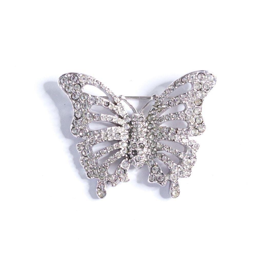 Vintage Swarovski Pave Crystal Butterfly Brooch