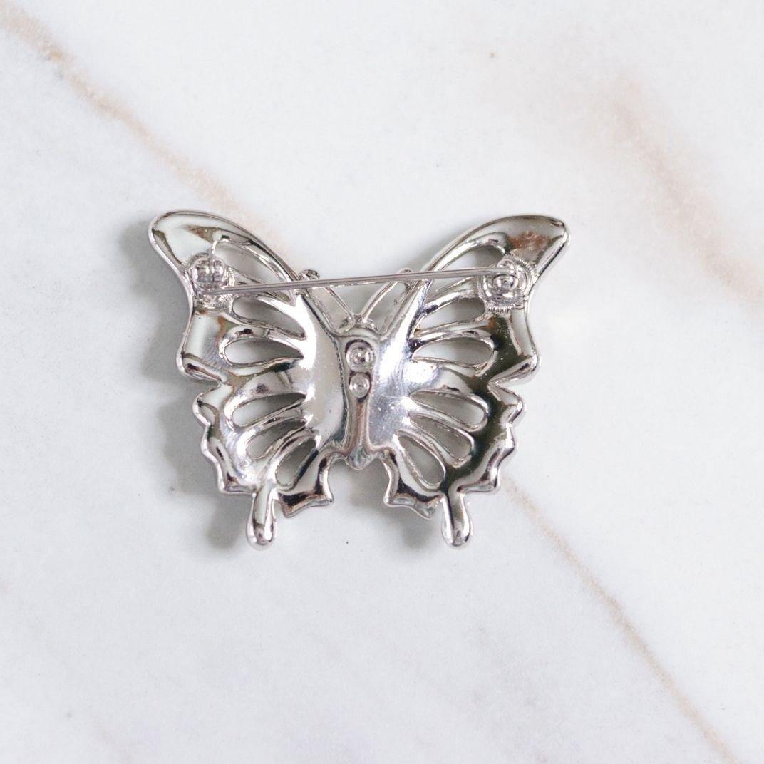 Vintage Swarovski Pave Crystal Butterfly Brooch by Swarovski - Vintage Meet Modern Vintage Jewelry - Chicago, Illinois - #oldhollywoodglamour #vintagemeetmodern #designervintage #jewelrybox #antiquejewelry #vintagejewelry