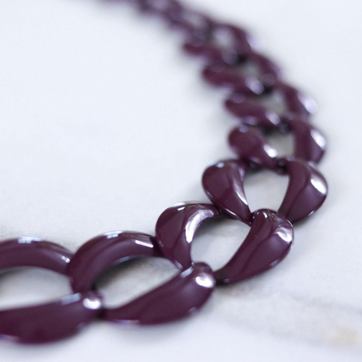 Vintage Napier Gold and Purple Chunky Chain Link Necklace by Napier - Vintage Meet Modern Vintage Jewelry - Chicago, Illinois - #oldhollywoodglamour #vintagemeetmodern #designervintage #jewelrybox #antiquejewelry #vintagejewelry