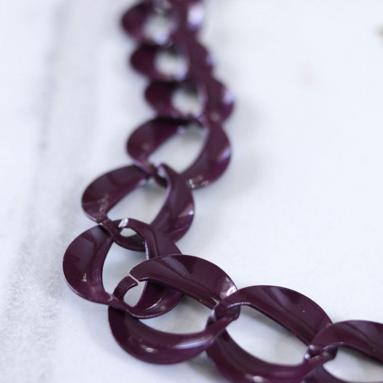 Vintage Napier Gold and Purple Chunky Chain Link Necklace by Napier - Vintage Meet Modern Vintage Jewelry - Chicago, Illinois - #oldhollywoodglamour #vintagemeetmodern #designervintage #jewelrybox #antiquejewelry #vintagejewelry