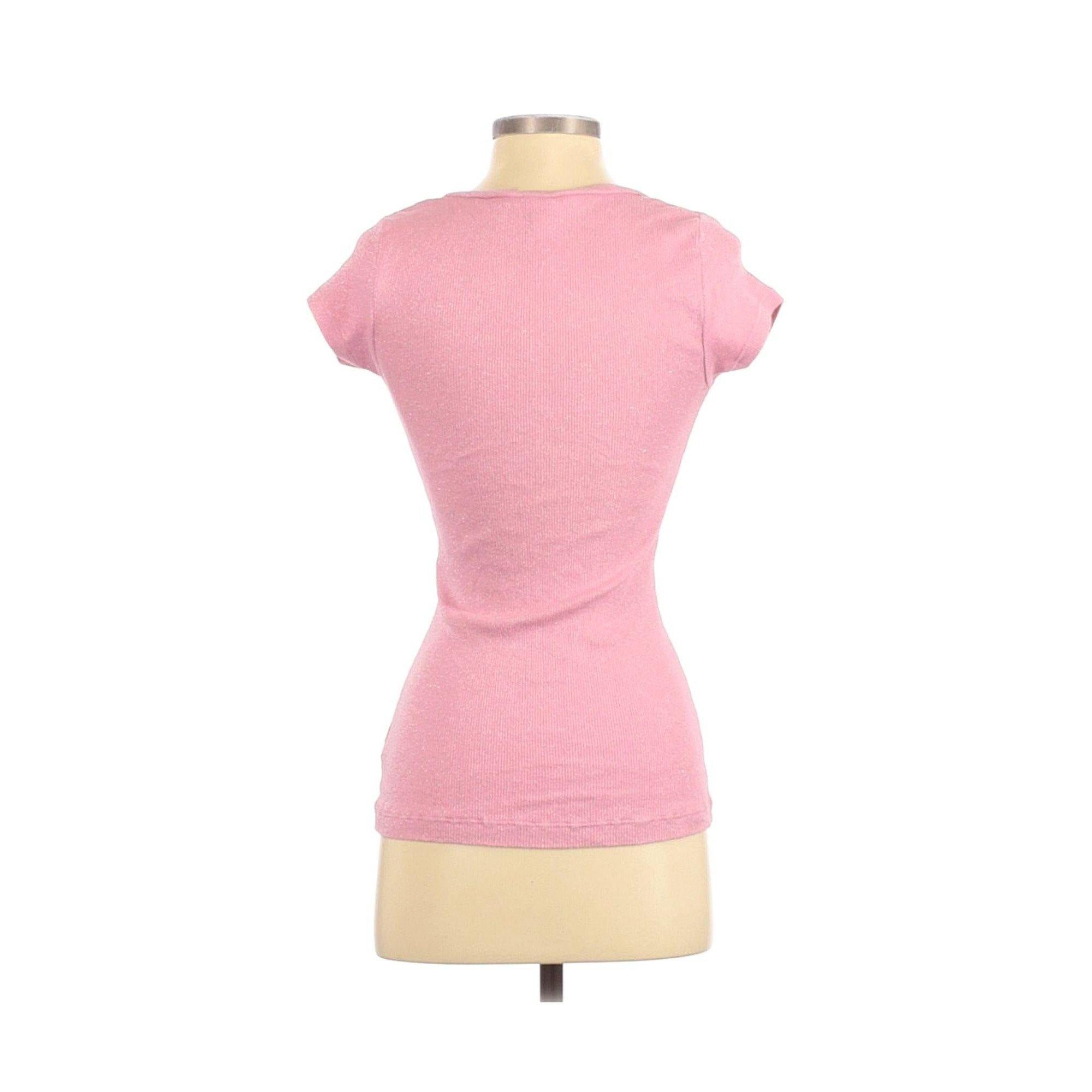 Vintage Charlotte Tarantola Pink with Silver Sparkle Short Sleeve T-Shirt by Charlotte Tarantola - Vintage Meet Modern Vintage Jewelry - Chicago, Illinois - #oldhollywoodglamour #vintagemeetmodern #designervintage #jewelrybox #antiquejewelry #vintagejewelry