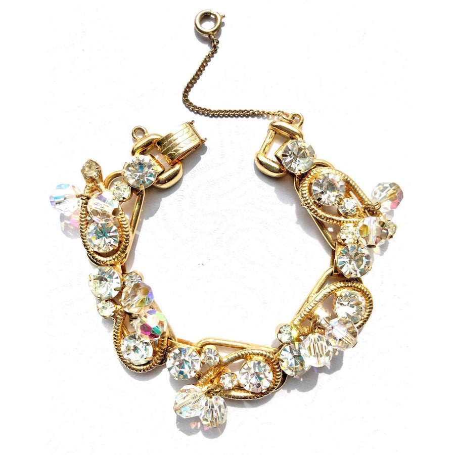 Vintage Juliana Diamante and Aurora Borealis Bracelet by Juliana - Vintage Meet Modern Vintage Jewelry - Chicago, Illinois - #oldhollywoodglamour #vintagemeetmodern #designervintage #jewelrybox #antiquejewelry #vintagejewelry
