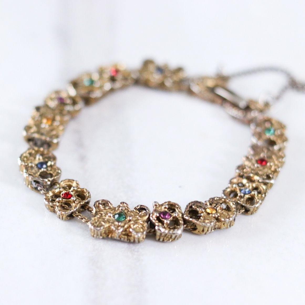 Vintage Victorian Revival Slide Bracelet by Unsigned Beauty - Vintage Meet Modern Vintage Jewelry - Chicago, Illinois - #oldhollywoodglamour #vintagemeetmodern #designervintage #jewelrybox #antiquejewelry #vintagejewelry