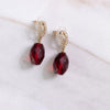 Vintage Faceted Cranberry Crystal and Rhinestone Dangling Earrings by Unsigned Beauty - Vintage Meet Modern Vintage Jewelry - Chicago, Illinois - #oldhollywoodglamour #vintagemeetmodern #designervintage #jewelrybox #antiquejewelry #vintagejewelry