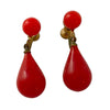 Vintage Red Drop Statement Earrings by Unsigned Beauty - Vintage Meet Modern Vintage Jewelry - Chicago, Illinois - #oldhollywoodglamour #vintagemeetmodern #designervintage #jewelrybox #antiquejewelry #vintagejewelry